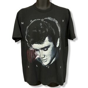Vintage 90s Elvis Moody Blue Graphic T-Shirt